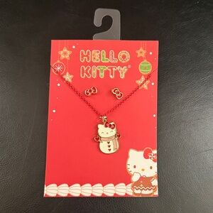 Hello Kitty Christmas Snowman Jewelry Set